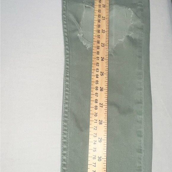 Free People High Rise Busted Knee Skinny Jeans Sage Size W28 - Picture 6 of 10